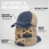 image:imageFunky Junque Criss Cross Ponytail Cap Messy Bun Distressed Baseball HatBeige Mesh  Navy Distressed