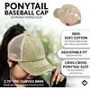 image:imageFunky Junque Criss Cross Ponytail Cap Messy Bun Distressed Baseball HatBeige Mesh  Olive Distressed