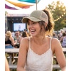 image:imageFunky Junque Criss Cross Ponytail Cap Messy Bun Distressed Baseball HatBeige Mesh  Olive Distressed
