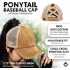 image:imageFunky Junque Criss Cross Ponytail Cap Messy Bun Distressed Baseball HatBeige Mesh  Rust Distressed