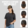 image:imageFunky Junque Criss Cross Ponytail Cap Messy Bun Distressed Baseball HatBlack Mesh  Leopard Print Distressed