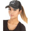 image:imageFunky Junque Criss Cross Ponytail Cap Messy Bun Distressed Baseball HatBride Tribe  Black Distressed W Black Mesh