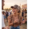 image:imageFunky Junque Criss Cross Ponytail Cap Messy Bun Distressed Baseball HatBrown