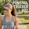 image:imageFunky Junque Criss Cross Ponytail Cap Messy Bun Distressed Baseball HatBrown