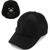 image:imageFunky Junque Criss Cross Ponytail Cap Messy Bun Distressed Baseball HatCorduroy  Black