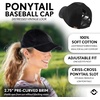 image:imageFunky Junque Criss Cross Ponytail Cap Messy Bun Distressed Baseball HatCorduroy  Black