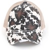 image:imageFunky Junque Criss Cross Ponytail Cap Messy Bun Distressed Baseball HatCow Print  Beige
