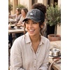 image:imageFunky Junque Criss Cross Ponytail Cap Messy Bun Distressed Baseball HatDog Mom  Black Distressed W Black Mesh