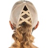 image:imageFunky Junque Criss Cross Ponytail Cap Messy Bun Distressed Baseball HatFaux Leather Snakeskin  Beige