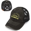 image:imageFunky Junque Criss Cross Ponytail Cap Messy Bun Distressed Baseball HatHello Sunshine  Black