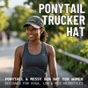 image:imageFunky Junque Criss Cross Ponytail Cap Messy Bun Distressed Baseball HatHello Sunshine  Black