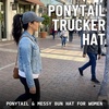 image:imageFunky Junque Criss Cross Ponytail Cap Messy Bun Distressed Baseball HatJersey  Black Heather