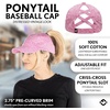 image:imageFunky Junque Criss Cross Ponytail Cap Messy Bun Distressed Baseball HatJersey  Pink Heather