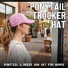 image:imageFunky Junque Criss Cross Ponytail Cap Messy Bun Distressed Baseball HatJersey  Pink Heather