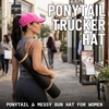 image:imageFunky Junque Criss Cross Ponytail Cap Messy Bun Distressed Baseball HatLaser Cut Hot Pink