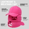 image:imageFunky Junque Criss Cross Ponytail Cap Messy Bun Distressed Baseball HatLaser Cut Hot Pink