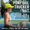 image:imageFunky Junque Criss Cross Ponytail Cap Messy Bun Distressed Baseball HatLaser Cut Just Dink It Neon Yellow