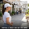 image:imageFunky Junque Criss Cross Ponytail Cap Messy Bun Distressed Baseball HatLaser Cut White