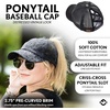 image:imageFunky Junque Criss Cross Ponytail Cap Messy Bun Distressed Baseball HatLeopard  Black