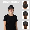 image:imageFunky Junque Criss Cross Ponytail Cap Messy Bun Distressed Baseball HatLeopard  Black