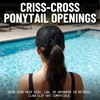 image:imageFunky Junque Criss Cross Ponytail Cap Messy Bun Distressed Baseball HatLeopard  Black