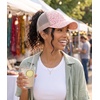 image:imageFunky Junque Criss Cross Ponytail Cap Messy Bun Distressed Baseball HatLeopard  Pink