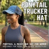 image:imageFunky Junque Criss Cross Ponytail Cap Messy Bun Distressed Baseball HatNavy Mesh  Denim Distressed