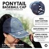 image:imageFunky Junque Criss Cross Ponytail Cap Messy Bun Distressed Baseball HatNavy Mesh  Denim Distressed
