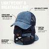 image:imageFunky Junque Criss Cross Ponytail Cap Messy Bun Distressed Baseball HatNavy Mesh  Denim Distressed