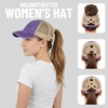 image:imageFunky Junque Criss Cross Ponytail Cap Messy Bun Distressed Baseball HatPurple