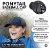 image:imageFunky Junque Criss Cross Ponytail Cap Messy Bun Distressed Baseball HatSequin  Black