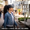 image:imageFunky Junque Criss Cross Ponytail Cap Messy Bun Distressed Baseball HatSequin  Black