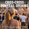image:imageFunky Junque Criss Cross Ponytail Cap Messy Bun Distressed Baseball HatSequin  Gold