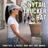 image:imageFunky Junque Criss Cross Ponytail Cap Messy Bun Distressed Baseball HatSequin  Silver