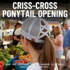 image:imageFunky Junque Criss Cross Ponytail Cap Messy Bun Distressed Baseball HatSequin  Silver