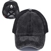 image:imageFunky Junque Criss Cross Ponytail Cap Messy Bun Distressed Baseball HatStone Washed  Black
