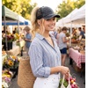 image:imageFunky Junque Criss Cross Ponytail Cap Messy Bun Distressed Baseball HatStone Washed  Black