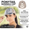 image:imageFunky Junque Criss Cross Ponytail Cap Messy Bun Distressed Baseball HatStone Washed  Denim