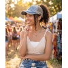 image:imageFunky Junque Criss Cross Ponytail Cap Messy Bun Distressed Baseball HatStone Washed  Denim