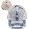 image:imageFunky Junque Criss Cross Ponytail Cap Messy Bun Distressed Baseball HatStone Washed  Denim