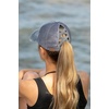 image:imageFunky Junque Criss Cross Ponytail Cap Messy Bun Distressed Baseball HatSunshine  Whiskey  Grey Distressed Grey Mesh