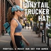 image:imageFunky Junque Criss Cross Ponytail Cap Messy Bun Distressed Baseball HatTie Dye  Brown Mix