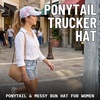 image:imageFunky Junque Criss Cross Ponytail Cap Messy Bun Distressed Baseball HatTie Dye  GreyLight PinkBlue Mix