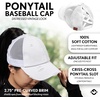 image:imageFunky Junque Criss Cross Ponytail Cap Messy Bun Distressed Baseball HatWhite Distressed