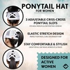image:imageFunky Junque Criss Cross Ponytail Cap Messy Bun Distressed Baseball HatWhite Distressed