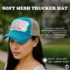 image:imageFunky Junque Distressed Baseball Cap Vintage Embroidered Dad HatBeach Please Metallic  Teal