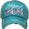 image:imageFunky Junque Distressed Baseball Cap Vintage Embroidered Dad HatBlessed Mom  Teal