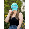 image:imageFunky Junque Distressed Baseball Cap Vintage Embroidered Dad HatBlessed Mom  Teal