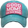 image:imageFunky Junque Distressed Baseball Cap Vintage Embroidered Dad HatGood Moms Say Bad Words  Turquoise