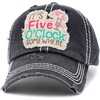 image:imageFunky Junque Distressed Baseball Cap Vintage Embroidered Dad HatIts Five Oclock Somewhere  Black